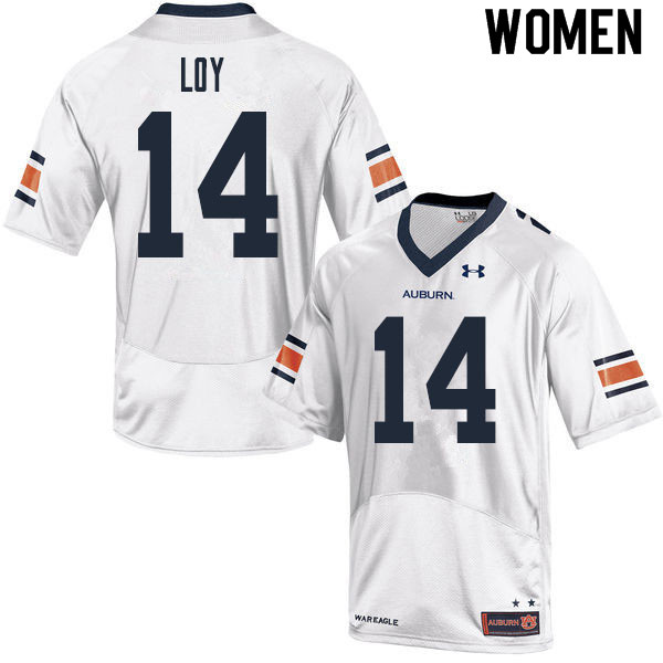 Women #14 Grant Loy Auburn Tigers College Football Jerseys Sale-White